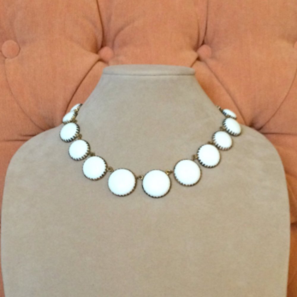Antique Glass Cabochon Necklace